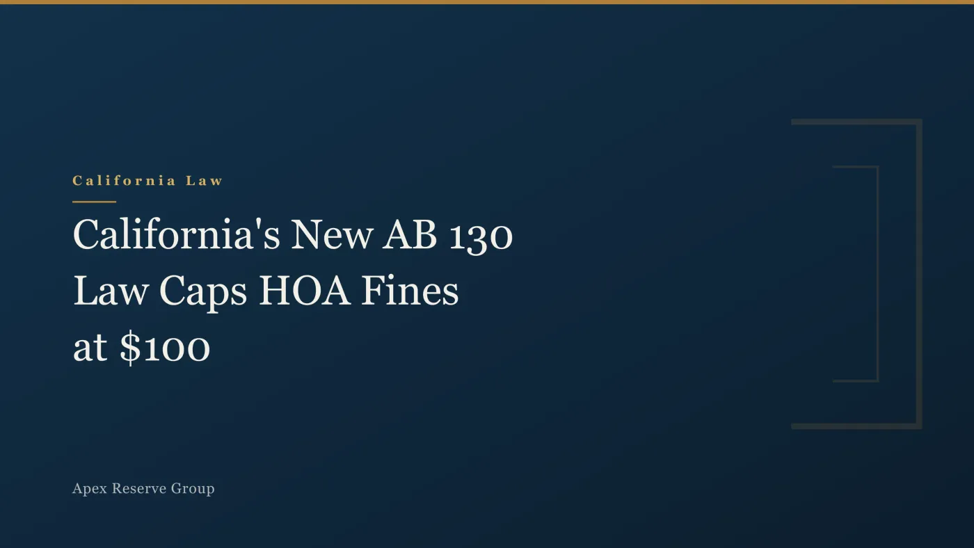 California's New AB 130 Law Caps HOA Fines at $100