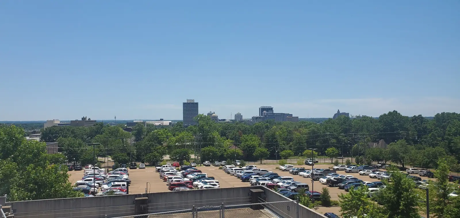 Downtown Jackson, Mississippi skyline viewed on a summer day