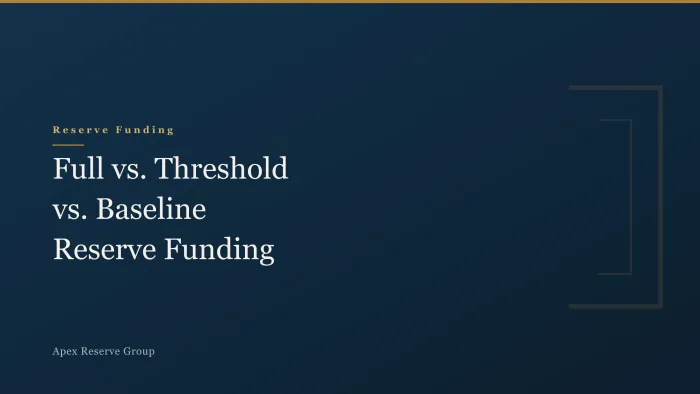 Full vs. Threshold vs. Baseline Reserve Funding