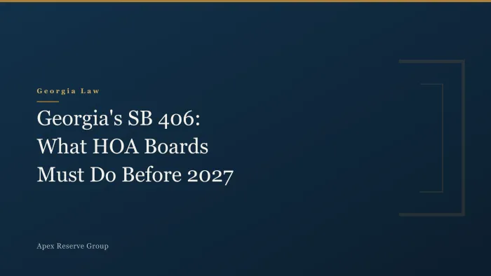Georgia's SB 406: What Every HOA Board Must Do Before 2027