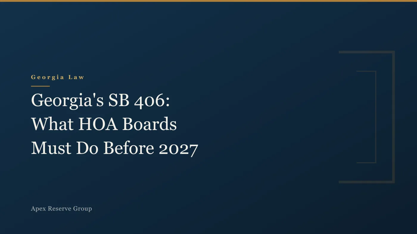 Georgia's SB 406: What Every HOA Board Must Do Before 2027