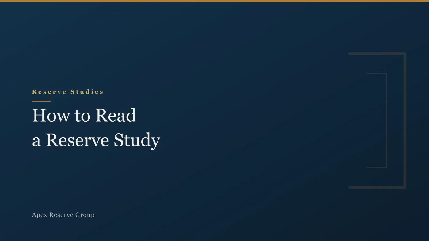 How to Read a Reserve Study