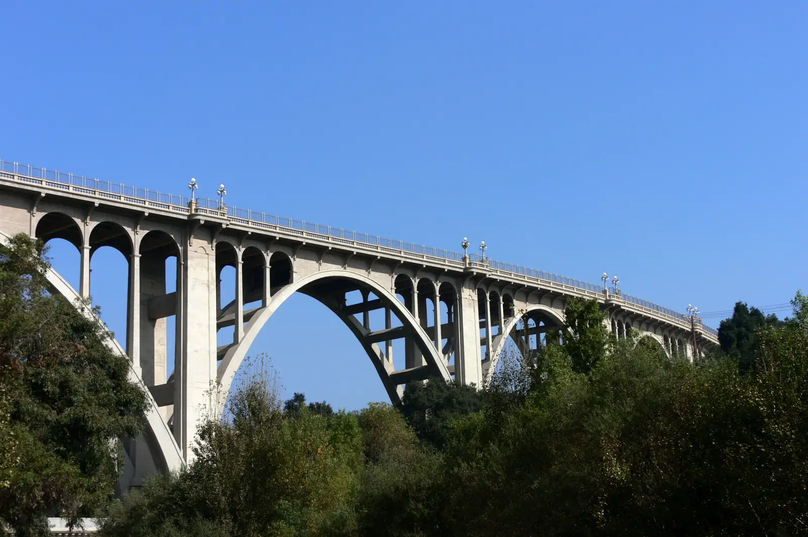 The historic Colorado Street Bridge in Pasadena, California