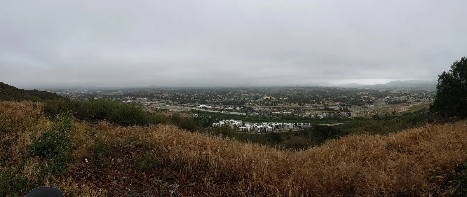 Panoramic view over the Temecula Valley in Riverside County, with neighborhoods and rolling hills toward distant mountains