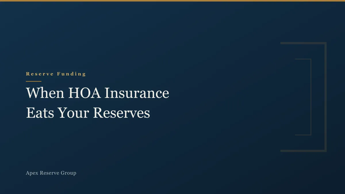 When HOA Insurance Eats Your Reserves