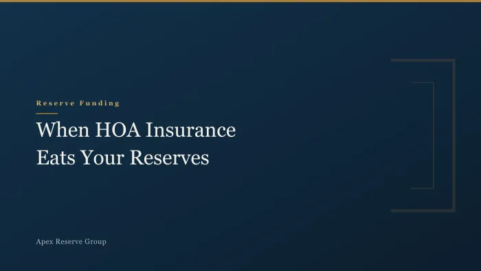 When HOA Insurance Eats Your Reserves